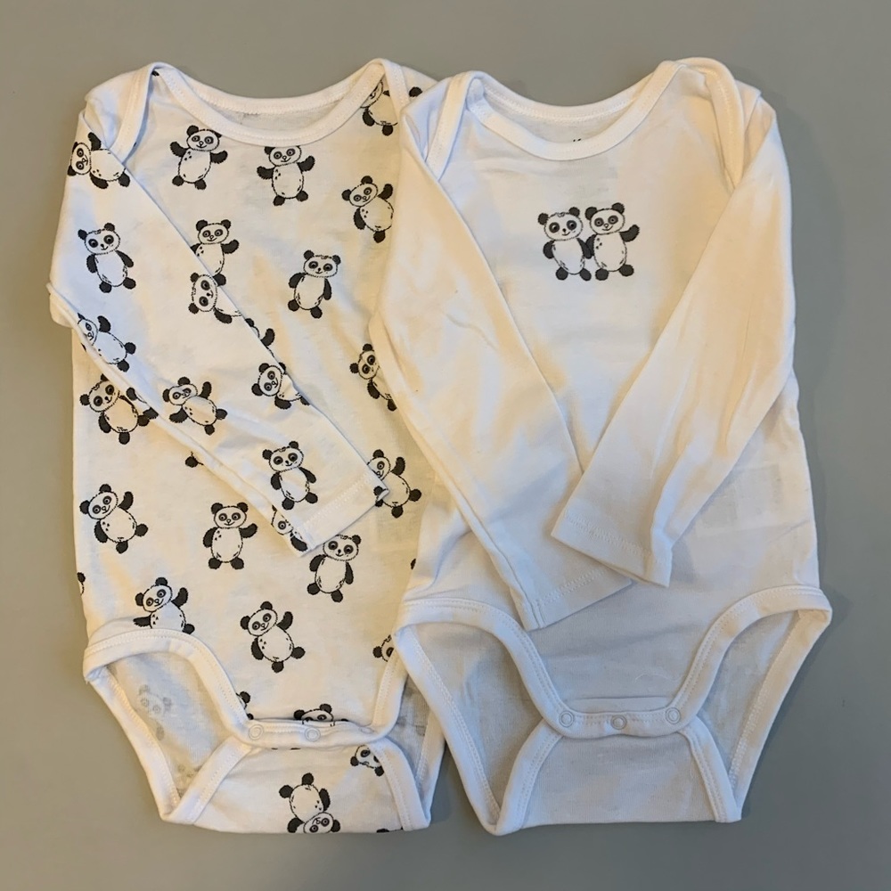 H&M New Baby Bodysuits Organic Cotton 9-12m